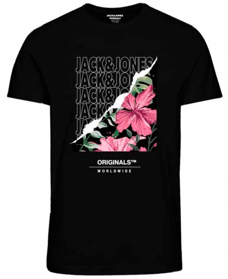 Jack & Jones JORBOOSTER T-Shirt Black - Koszulki - T-shirty meskie Duże Rozmiary - 2XL-14XL