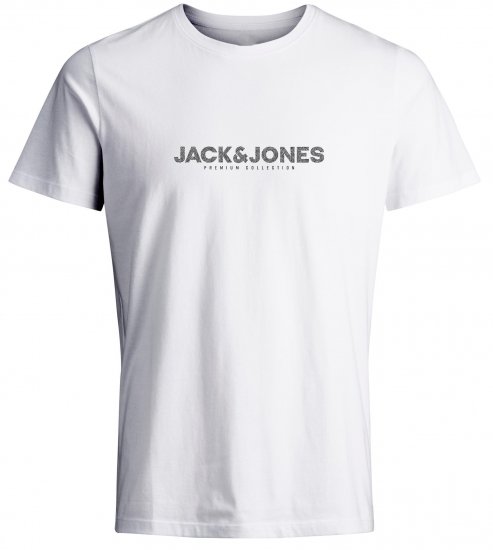 Jack & Jones JPRBLABOOSTER T-Shirt White - Koszulki - T-shirty meskie Duże Rozmiary - 2XL-14XL