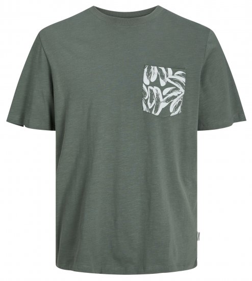 Jack & Jones JORLAFAYETTE POCKET T-Shirt Laurel Wreath - Koszulki - T-shirty meskie Duże Rozmiary - 2XL-14XL