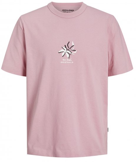 Jack & Jones JOREASTER ACTIVITY T-Shirt Pink Nectar - Koszulki - T-shirty meskie Duże Rozmiary - 2XL-14XL