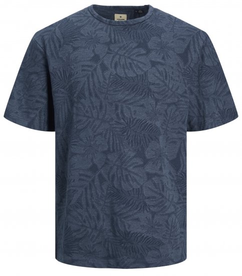 Jack & Jones JPRBLUNAEL T-Shirt Dark Denim - Koszulki - T-shirty meskie Duże Rozmiary - 2XL-14XL