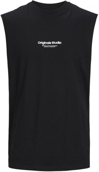 Jack & Jones VESTERBRO Sleeveless T-Shirt Black - Koszulki - T-shirty meskie Duże Rozmiary - 2XL-14XL