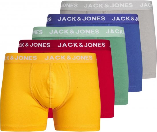 Jack & Jones JACLARRY SOLID TRUNKS 5 PACK Tango Red - Bielizna & stroje kąpielowe - Bielizna & Stroje kąpielowe 2XL-8XL