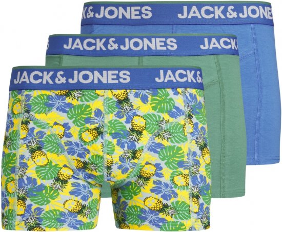 Jack & Jones JACPINEAPPLE SKULL TRUNKS 3 PACK Palace Blue - Bokserki - Bokserki 2XL-12XL