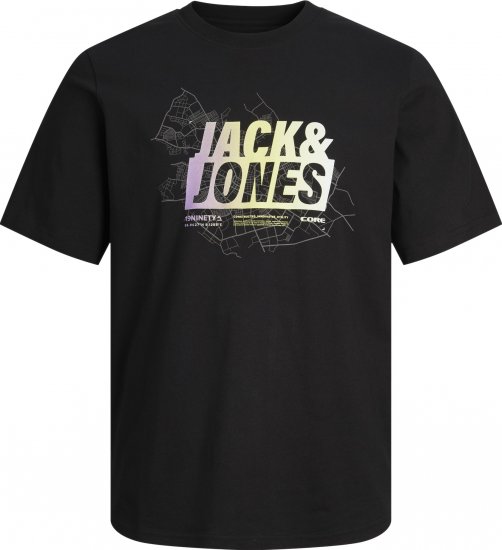 Jack & Jones JCOMAP SUMMER LOGO Black - Koszulki - T-shirty meskie Duże Rozmiary - 2XL-14XL
