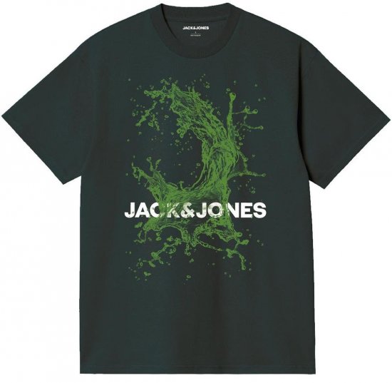 Jack & Jones JCOOCEAN SPLASH T-Shirt Black - Koszulki - T-shirty meskie Duże Rozmiary - 2XL-14XL