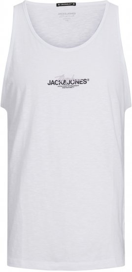 Jack & Jones JORARUBA BRANDING TANK TOP Bright White - Koszulki - T-shirty meskie Duże Rozmiary - 2XL-14XL