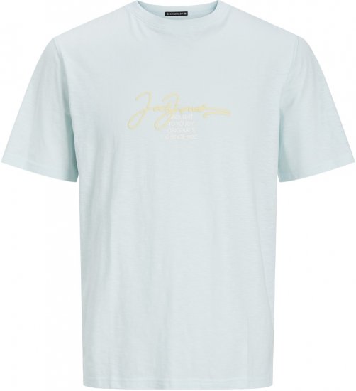 Jack & Jones JORARUBA BRANDING TEE SS CREW NECK Skylight - Koszulki - T-shirty meskie Duże Rozmiary - 2XL-14XL