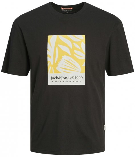 Jack & Jones JORMARBELLA AOP BRANDING T-Shirt Black - Koszulki - T-shirty meskie Duże Rozmiary - 2XL-14XL
