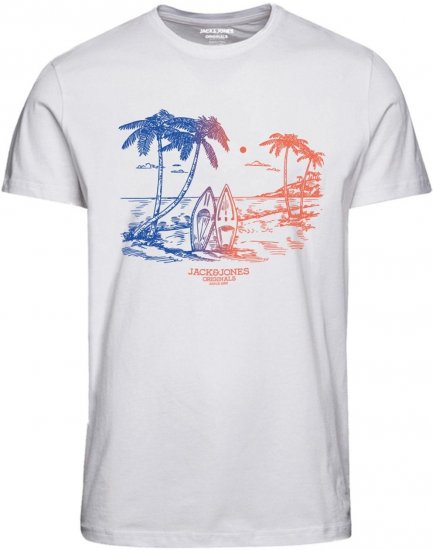 Jack & Jones JORARUBA TEE SS CREW NECK - Bright White - Koszulki - T-shirty meskie Duże Rozmiary - 2XL-14XL