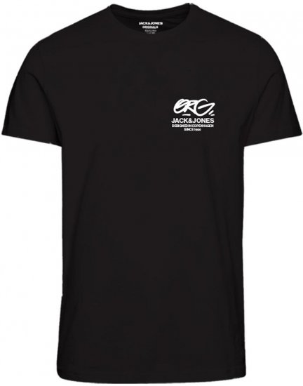 Jack & Jones JORARUBA TEE SS CREW NECK Black - Koszulki - T-shirty meskie Duże Rozmiary - 2XL-14XL