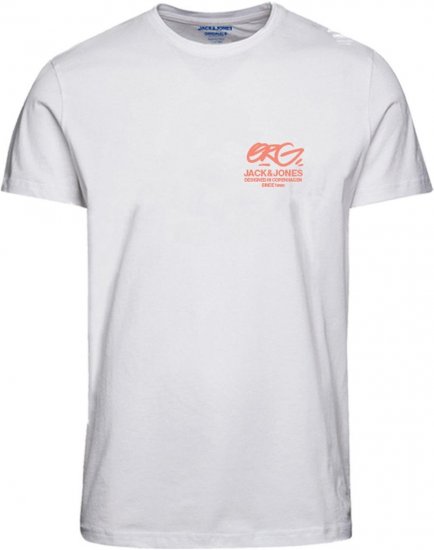 Jack & Jones JORARUBA TEE SS CREW NECK Brighter White - Koszulki - T-shirty meskie Duże Rozmiary - 2XL-14XL