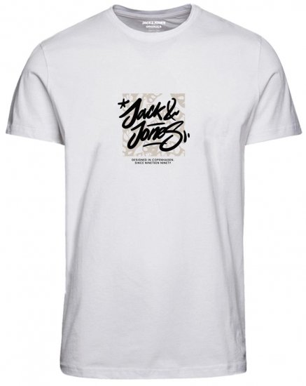 Jack & Jones JORSEQUOIA T-Shirt Bright White - Koszulki - T-shirty meskie Duże Rozmiary - 2XL-14XL