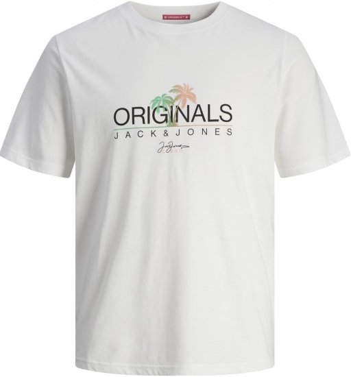 Jack & Jones JORCASEY T-Shirt Crew Neck Bright White - Koszulki - T-shirty meskie Duże Rozmiary - 2XL-14XL