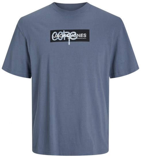 Jack & Jones JCOSUMMER PRINT T-Shirt Flint Stone - Koszulki - T-shirty meskie Duże Rozmiary - 2XL-14XL