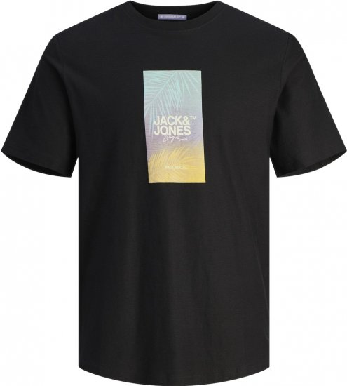 Jack & Jones JORARUBA Sunset Branding T-shirt Black - Koszulki - T-shirty meskie Duże Rozmiary - 2XL-14XL