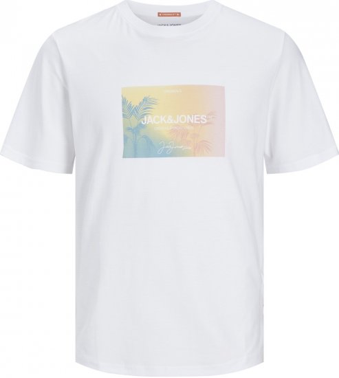 Jack & Jones JORARUBA Sunset Branding T-shirt White - Koszulki - T-shirty meskie Duże Rozmiary - 2XL-14XL