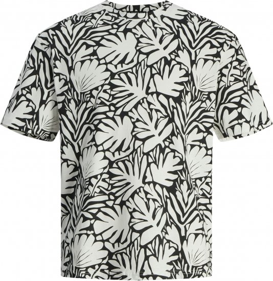 Jack & Jones JORMARBELLA T-Shirt Cloud Dancer/Black - Koszulki - T-shirty meskie Duże Rozmiary - 2XL-14XL