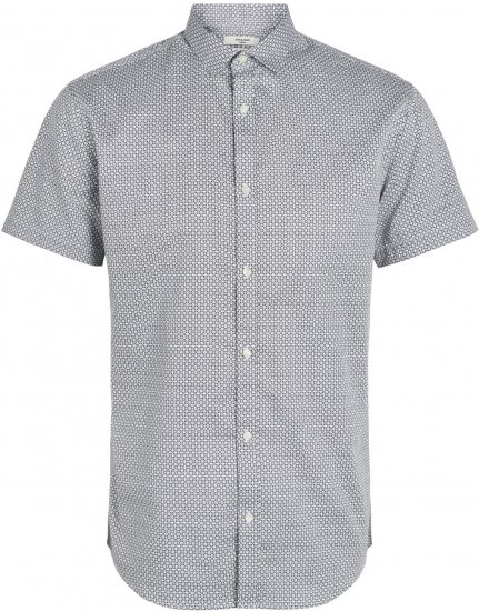 Jack & Jones JPRBLACARDIFF PRINT SHIRT S/S White - Koszule - Koszule 2XL-10XL
