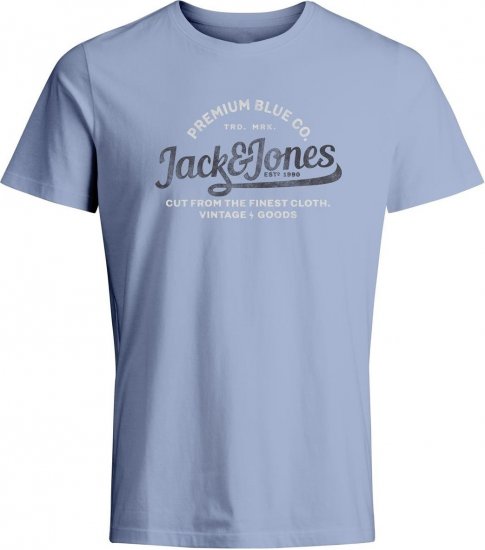 Jack & Jones JPRBLULOUIE SS TEE CREW NECK Cerulean - Koszulki - T-shirty meskie Duże Rozmiary - 2XL-14XL