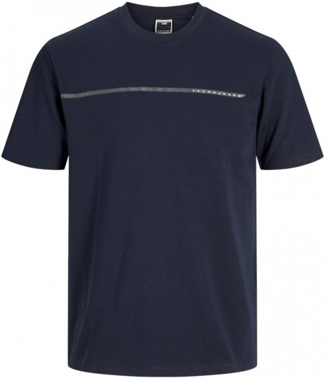 Jack & Jones FUSION Full Branding T-Shirt Sky Captain - Koszulki - T-shirty meskie Duże Rozmiary - 2XL-14XL