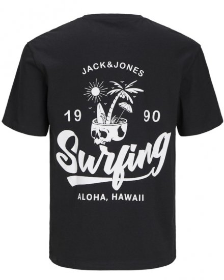 Jack & Jones Zekiel Crew Neck T-Shirt Black - Koszulki - T-shirty meskie Duże Rozmiary - 2XL-14XL