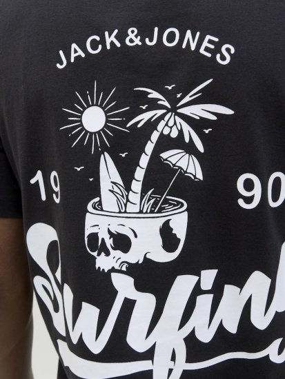 Jack & Jones Zekiel Crew Neck T-Shirt Black - Koszulki - T-shirty meskie Duże Rozmiary - 2XL-14XL