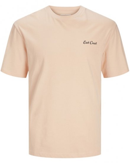 Jack & Jones Zekiel Crew Neck T-Shirt Peach Parfait - Koszulki - T-shirty meskie Duże Rozmiary - 2XL-14XL