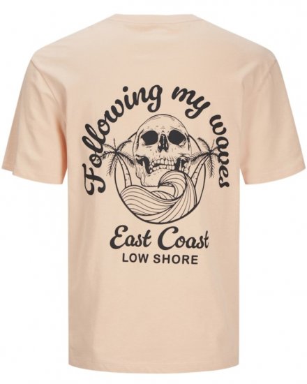 Jack & Jones Zekiel Crew Neck T-Shirt Peach Parfait - Koszulki - T-shirty meskie Duże Rozmiary - 2XL-14XL