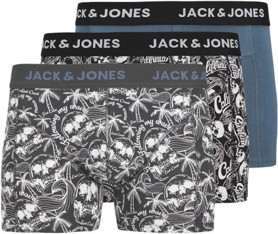 Jack & Jones Damon Skull Trunks 3-Pack Black - Bielizna & stroje kąpielowe - Bielizna & Stroje kąpielowe 2XL-8XL