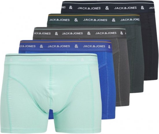 Jack & Jones Ron Soldi Trunks 5-Pack Grey - Bielizna & stroje kąpielowe - Bielizna & Stroje kąpielowe 2XL-8XL
