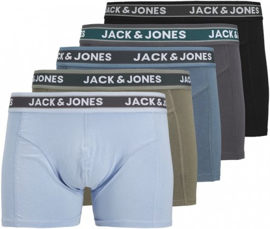Jack & Jones Evan Solid Trunks 5-Pack Black - Bielizna & stroje kąpielowe - Bielizna & Stroje kąpielowe 2XL-8XL