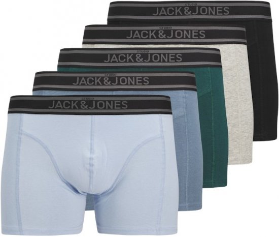Jack & Jones Kyle Solid Trunks 5-Pack Deep Teal - Bielizna & stroje kąpielowe - Bielizna & Stroje kąpielowe 2XL-8XL