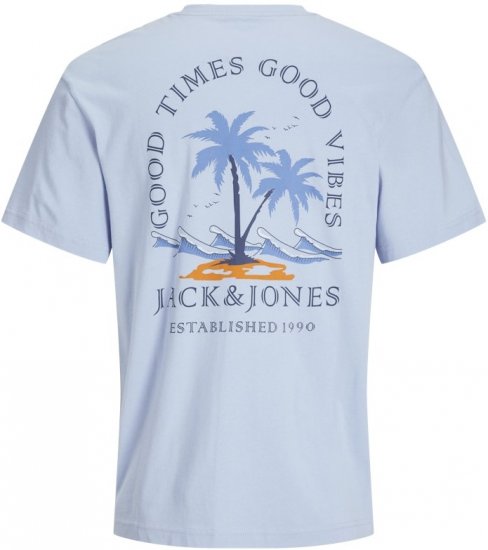 Jack & Jones Summer Vibes Crew Neck T-Shirt Chambray Blue - Koszulki - T-shirty meskie Duże Rozmiary - 2XL-14XL
