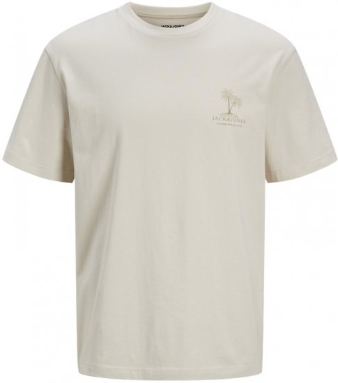  Jack & Jones Summer Vibes Crew Neck T-Shirt Moonbeam - Koszulki - T-shirty meskie Duże Rozmiary - 2XL-14XL