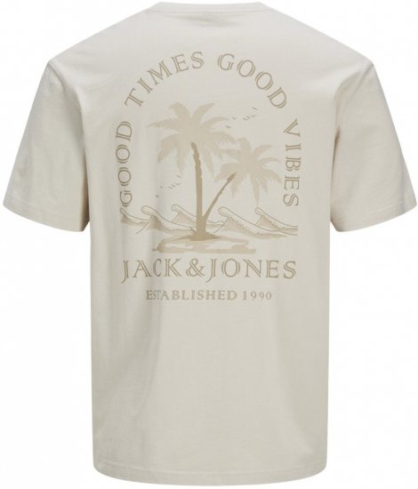  Jack & Jones Summer Vibes Crew Neck T-Shirt Moonbeam - Koszulki - T-shirty meskie Duże Rozmiary - 2XL-14XL