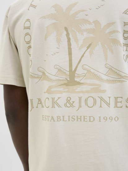  Jack & Jones Summer Vibes Crew Neck T-Shirt Moonbeam - Koszulki - T-shirty meskie Duże Rozmiary - 2XL-14XL