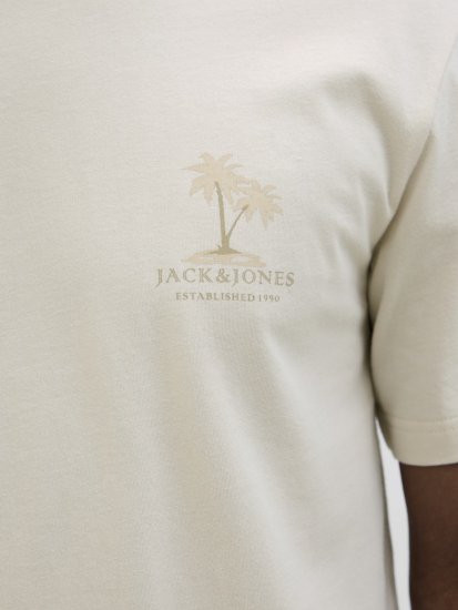  Jack & Jones Summer Vibes Crew Neck T-Shirt Moonbeam - Koszulki - T-shirty meskie Duże Rozmiary - 2XL-14XL