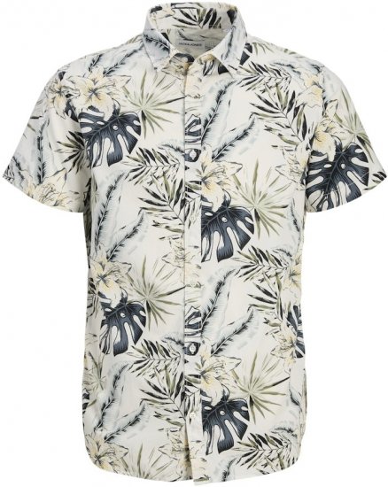 Jack & Jones Hawaii AOP Shirt White - Koszule - Koszule 2XL-10XL
