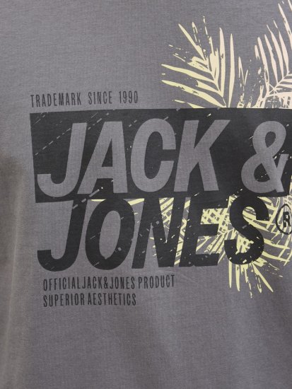 Jack & Jones Jaxon Crew Neck T-Shirt Castlerock - Koszulki - T-shirty meskie Duże Rozmiary - 2XL-14XL