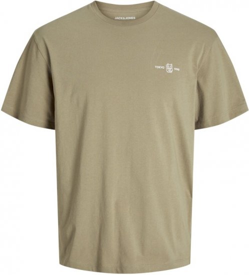 Jack & Jones Ayce Crew Neck T-Shirt Beige - Koszulki - T-shirty meskie Duże Rozmiary - 2XL-14XL