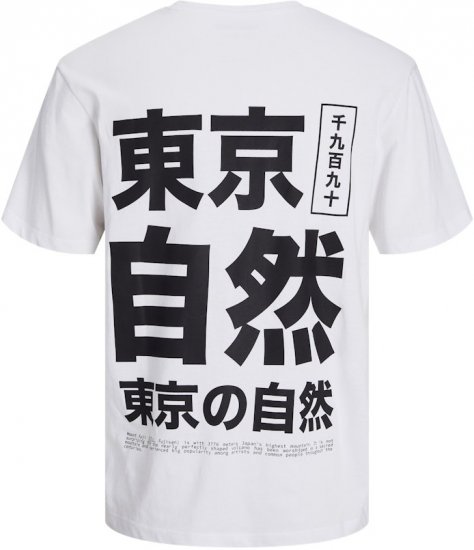 Jack & Jones Ayce Crew Neck T-Shirt White - Koszulki - T-shirty meskie Duże Rozmiary - 2XL-14XL