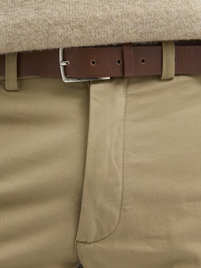 Jack & Jones Ollie Franco Chino Pants with Belt Brown - Dżinsy & spodnie - Dżinsy i Spodnie - W40-W70