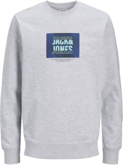 Jack & Jones HUDSON Sweatshirt White Melange - Bluzy & bluzy z kapturem - Bluzy & Bluzy z kapturem 2XL-12XL