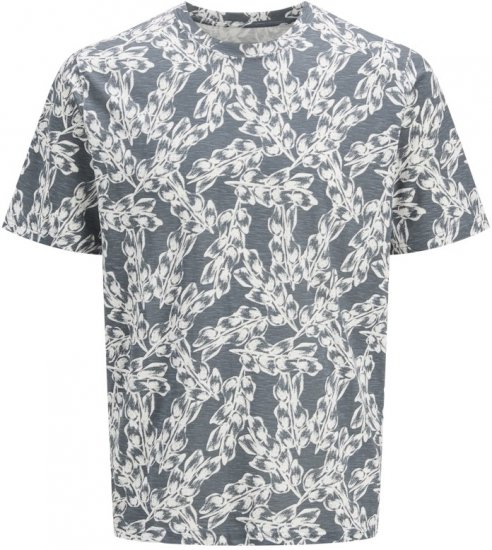 Jack & Jones Split AOP Crew Neck T-Shirt Grey - Koszulki - T-shirty meskie Duże Rozmiary - 2XL-14XL