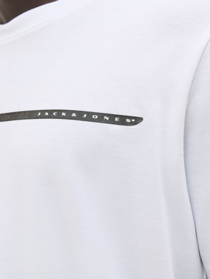 Jack & Jones FUSION Full Branding T-Shirt Bright White - Koszulki - T-shirty meskie Duże Rozmiary - 2XL-14XL