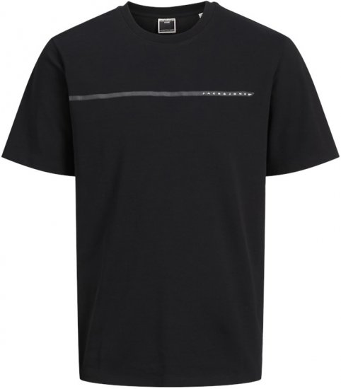 Jack & Jones FUSION Full Branding T-Shirt Black - Koszulki - T-shirty meskie Duże Rozmiary - 2XL-14XL