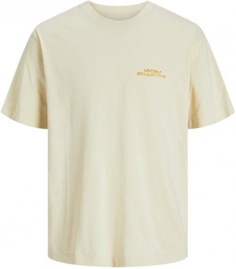 Jack & Jones Retiro Crew Neck T-Shirt Antique White - Koszulki - T-shirty meskie Duże Rozmiary - 2XL-14XL