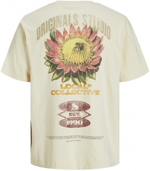 Jack & Jones Retiro Crew Neck T-Shirt Antique White - Koszulki - T-shirty meskie Duże Rozmiary - 2XL-14XL