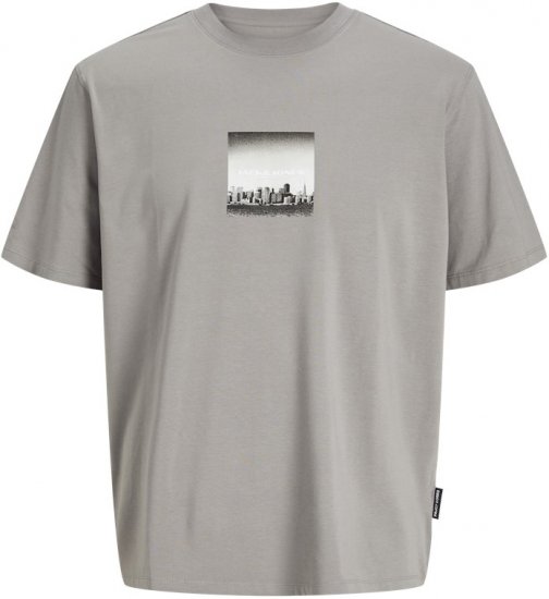 Jack & Jones Pacer Photo Branding Crew Neck T-Shirt Grey - Koszulki - T-shirty meskie Duże Rozmiary - 2XL-14XL